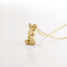 HONESTBOY Rabbit Gold Brass Necklace  詳細画像