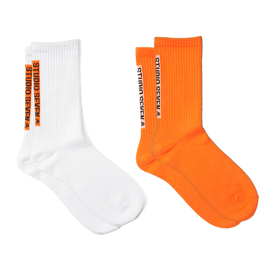 Caution Socks Pack 詳細画像 White & Orange 1