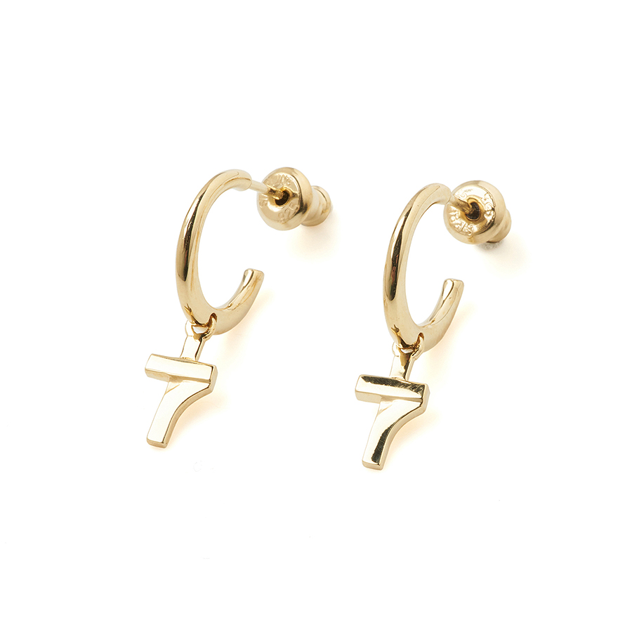 7 Cross Gold Hoop Earrings 詳細画像 Gold 1