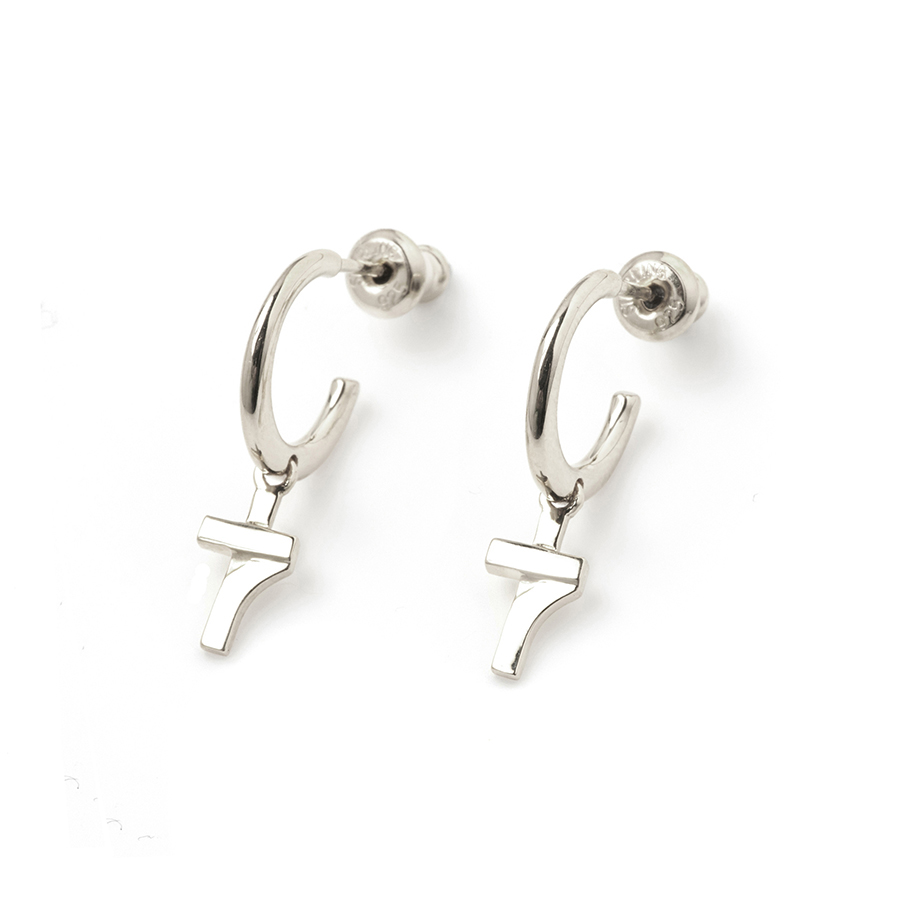 7 Cross Silver Hoop Earrings 詳細画像 Silver 1