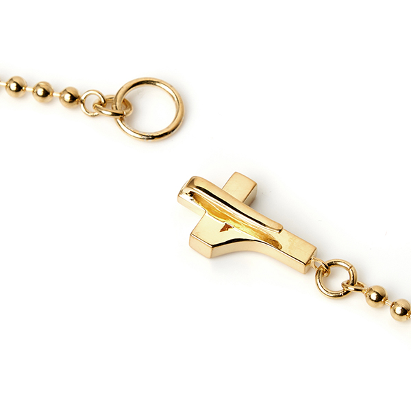 7 Cross Asymmetry Gold Necklace 詳細画像