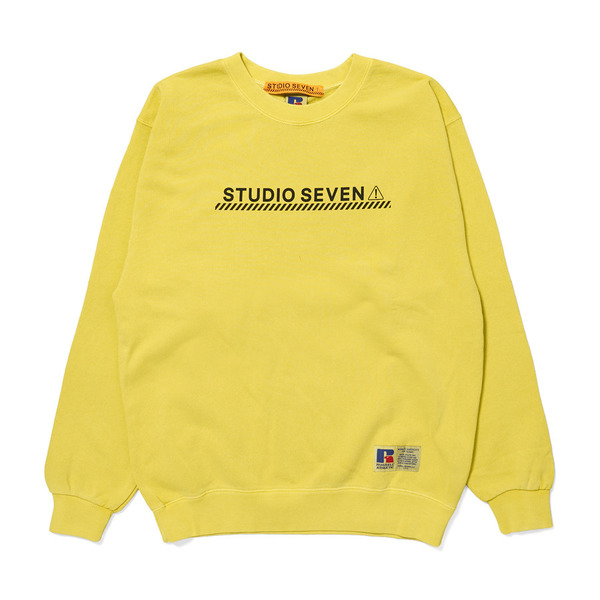 Russell Athletic Χ STUDIO SEVEN Logo Crew Sweatshirt 詳細画像 Yellow 1