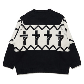 7 Cross Jacquard Knit Pullover Sweater 詳細画像