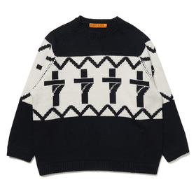 7 Cross Jacquard Knit Pullover Sweater 詳細画像