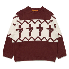 7 Cross Jacquard Knit Pullover Sweater