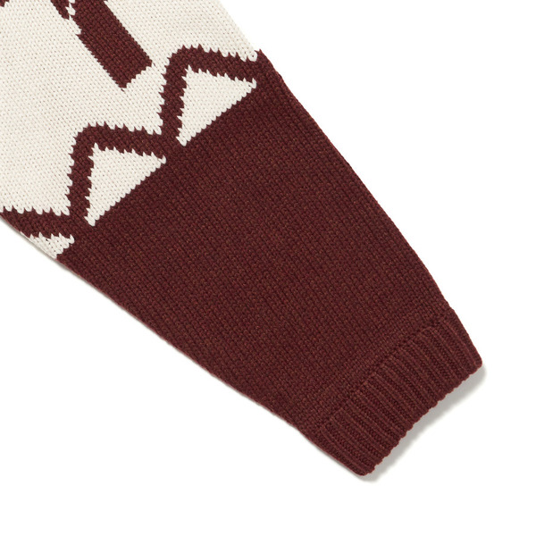 7 Cross Jacquard Knit Pullover Sweater 詳細画像 Black 2