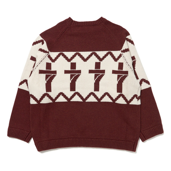 7 Cross Jacquard Knit Pullover Sweater 詳細画像 Black 5