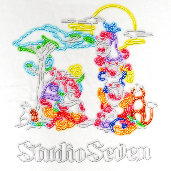 Seven Animals Neon Printed SS Tee 詳細画像 White 6