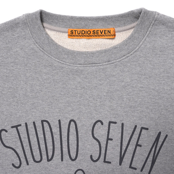 STUDIO SEVEN Logo Flower Printed Crew Sweat 詳細画像 H.Grey 3