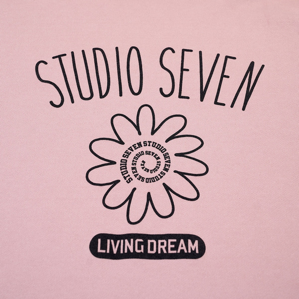 STUDIO SEVEN Logo Flower Printed Crew Sweat 詳細画像 H.Grey 4