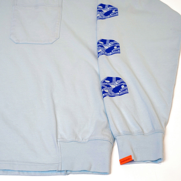Caution Cheese Sleeve Printed LS Tee 詳細画像 L.Blue 2