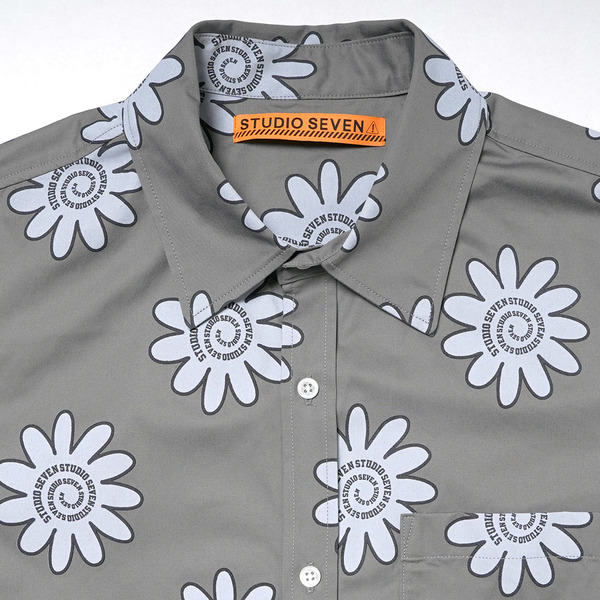 Seven Flower Printed SS Shirt 詳細画像 Grey 1