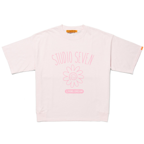 STUDIO SEVEN Logo Flower Printed SS Tee 詳細画像 L.Pink 1