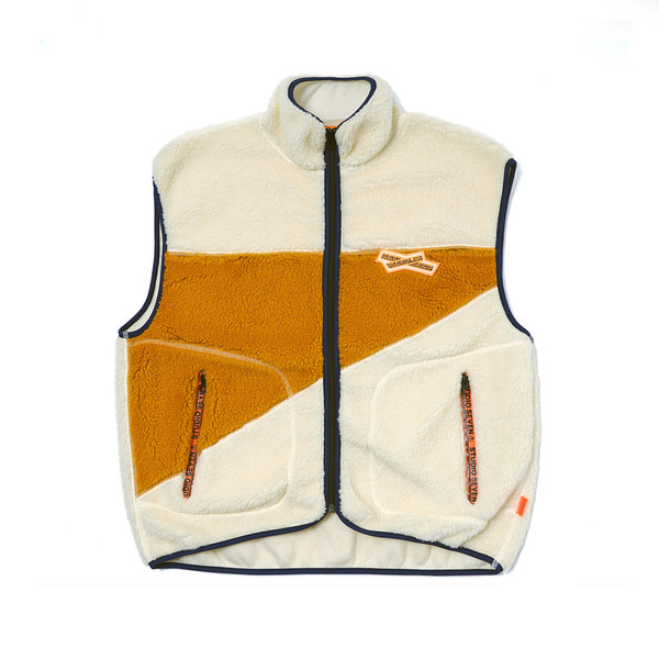 Boa Panel Design Zip Vest 詳細画像 White 1