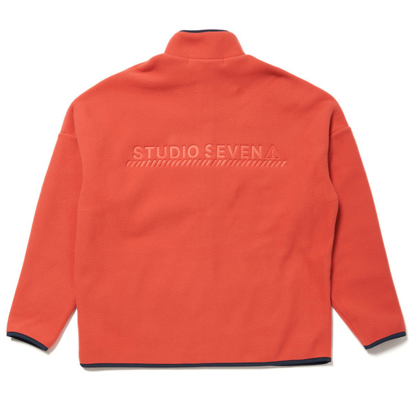 Stand Collar Full Zip Fleece Jacket 詳細画像 Orange 11