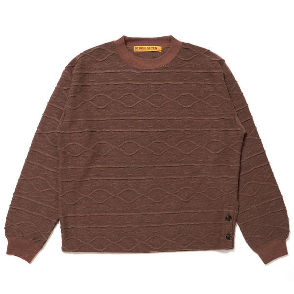 Side Button Knit LS Tee 詳細画像 Brown 1