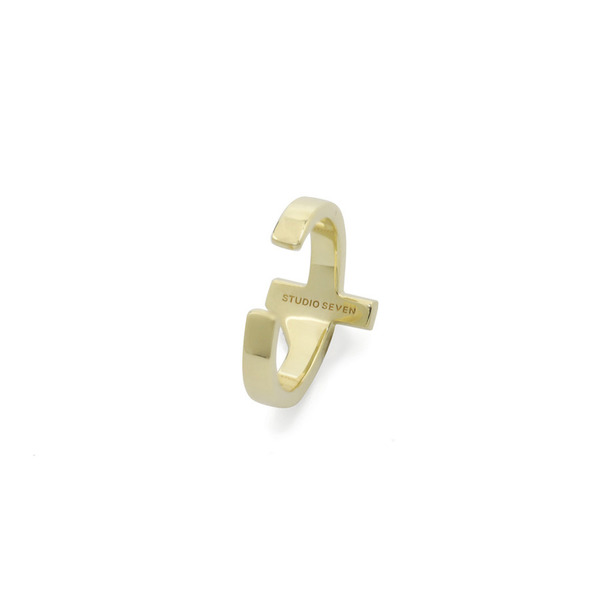 7 Cross Zirconia Ring & Ear Cuff GLD 詳細画像 Gold 1