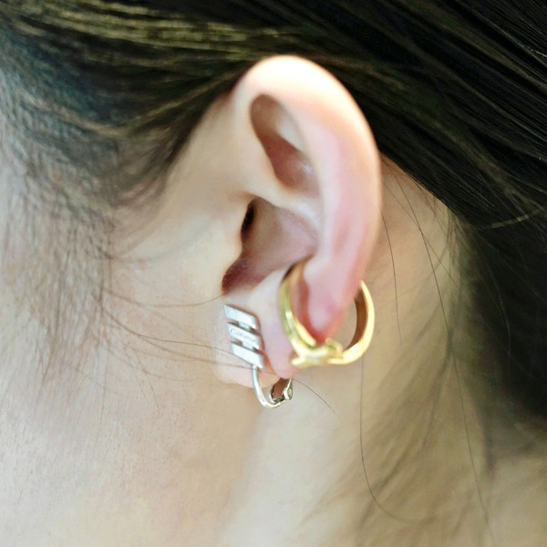 7 Cross Zirconia Ring & Ear Cuff GLD 詳細画像 Gold 4