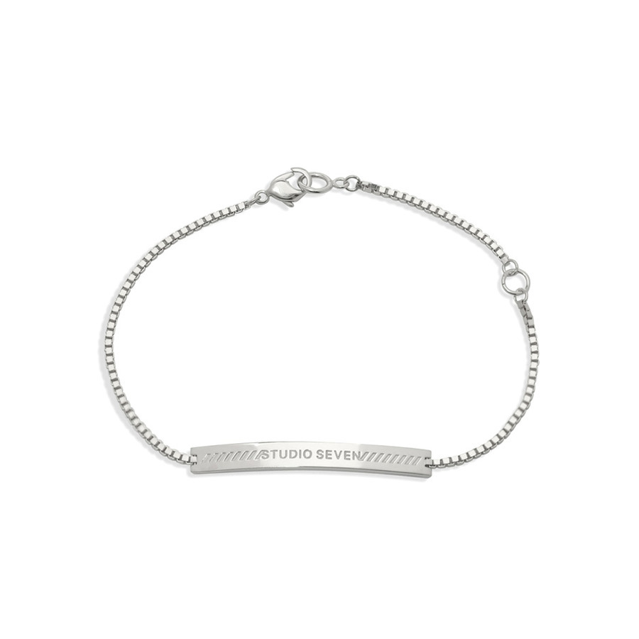 Metal Plate Logo Bracelet SLV | STUDIO SEVEN (スタジオ セブン)