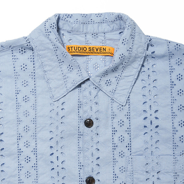 Cotton Lace SS Shirt 詳細画像 L.Blue 2