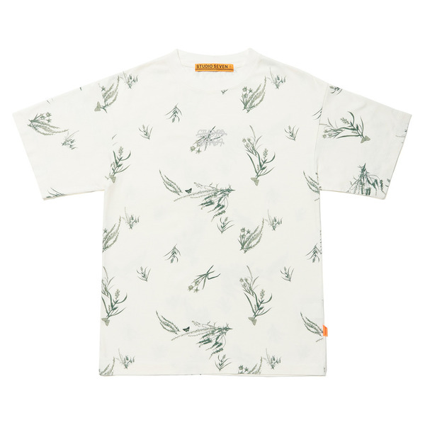 Botanical Print SS White Tee | STUDIO SEVEN (スタジオ セブン)