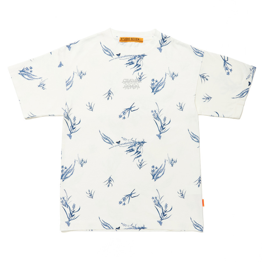 Botanical Print SS White Tee | STUDIO SEVEN (スタジオ セブン)