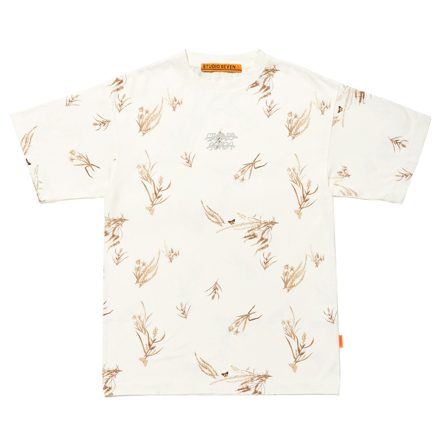 Botanical Print SS White Tee | STUDIO SEVEN (スタジオ セブン)