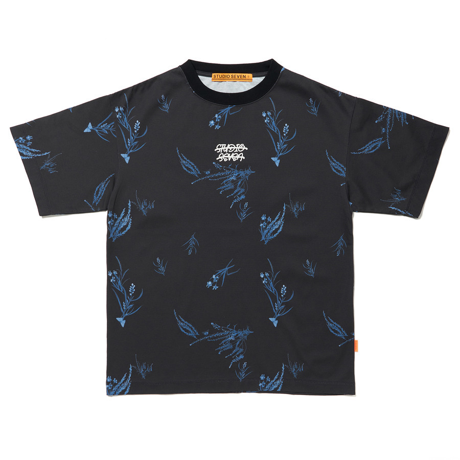 Botanical Print SS Black Tee | STUDIO SEVEN (スタジオ セブン)