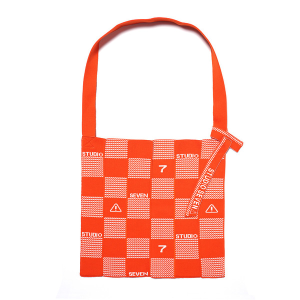 Block Check Knit Bag 詳細画像 Orange 1