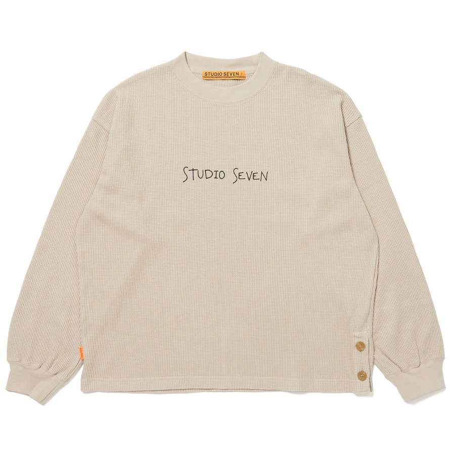 Side Button Waffle LS Tee | STUDIO SEVEN (スタジオ セブン)