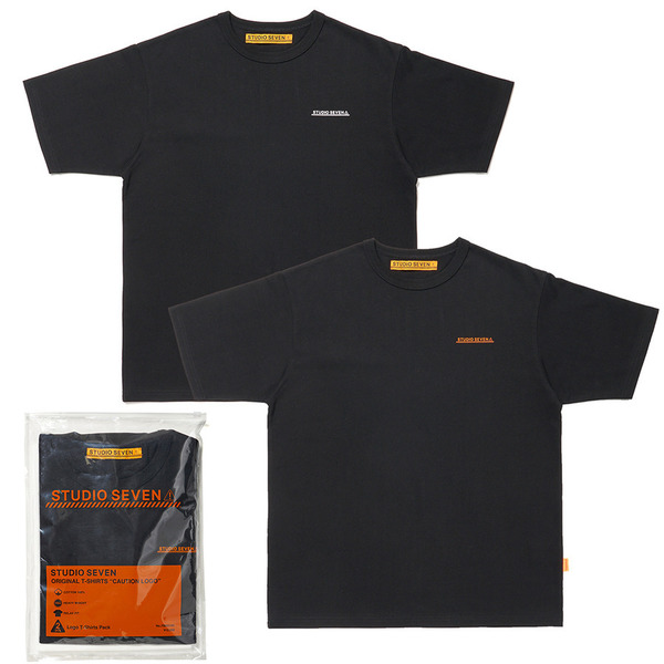 STUDIO SEVEN PACK T-Shirts | CAUTION LOGO 詳細画像 Black 1