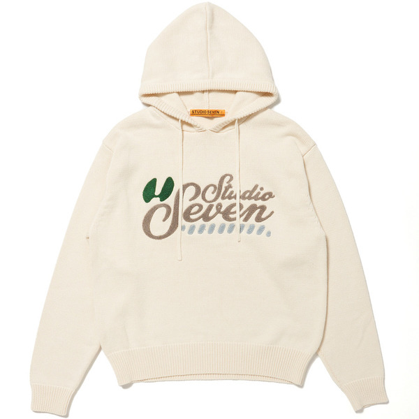 Logo Knit Hoodie 詳細画像 Ivory 1