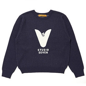 V Flower Crew Neck Knit