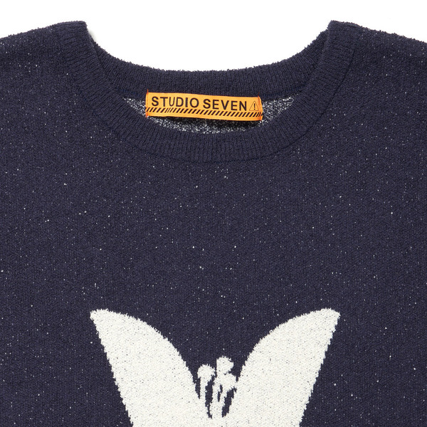 V Flower Crew Neck Knit 詳細画像 Navy 3