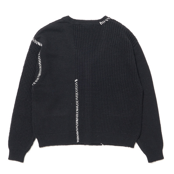 Stitch Docking Knit Cardigan 詳細画像 Black 1