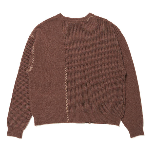 Stitch Docking Knit Cardigan 詳細画像 Brown 5