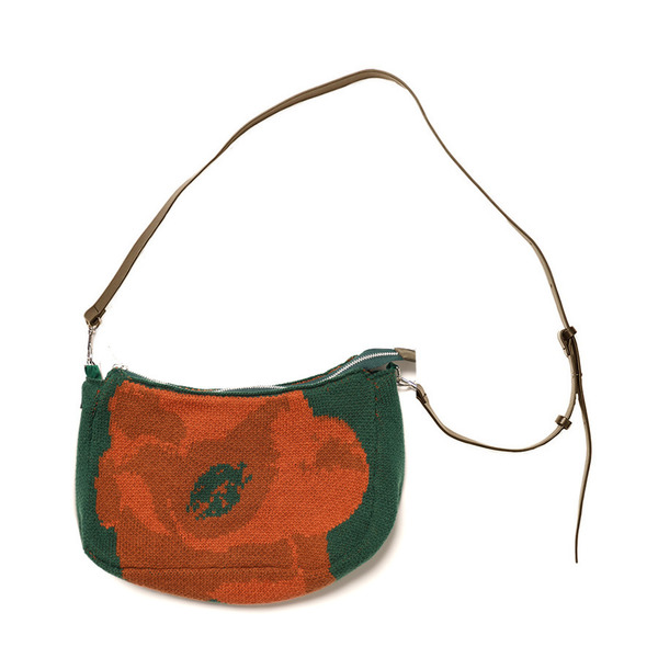 Big Flower Pattern Knit Bag 詳細画像 Green 1