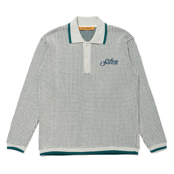 Waffle Knit Half Button Shirt 詳細画像 Green 1