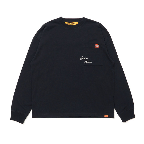 Fake Pocket Long Sleeve T-shirt 詳細画像 Black 1