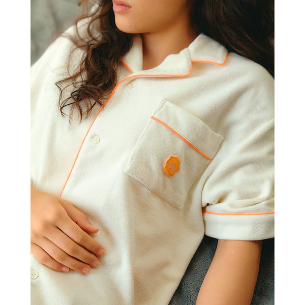 Pile Flower Point SS Shirt 詳細画像 Brown 12