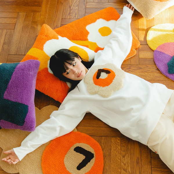 STUDIO SEVEN x MIYOSHI RUG Entrance Rug 7 Flower 詳細画像 Orange 6