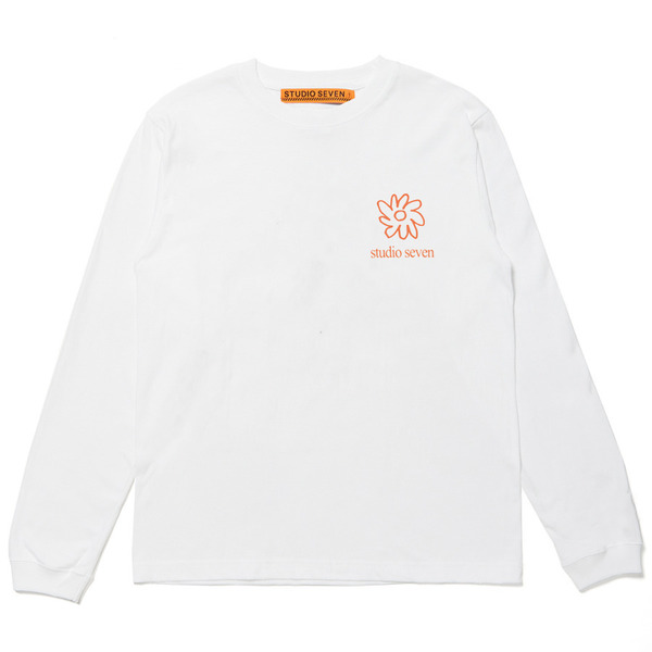 Handdrawing Flower LS Tee 詳細画像 White 1