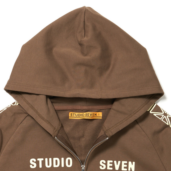 Emblem Zip Hoodie 詳細画像 Brown 2