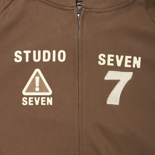 Emblem Zip Hoodie 詳細画像 Brown 3