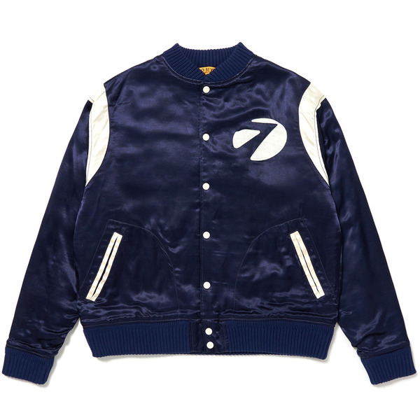 Satin Stadium Jacket 詳細画像 Navy 1