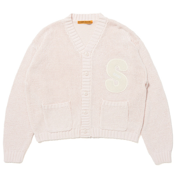 S Patch Knit Cardigan 詳細画像 Pink 1