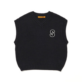 S Patch Knit Vest