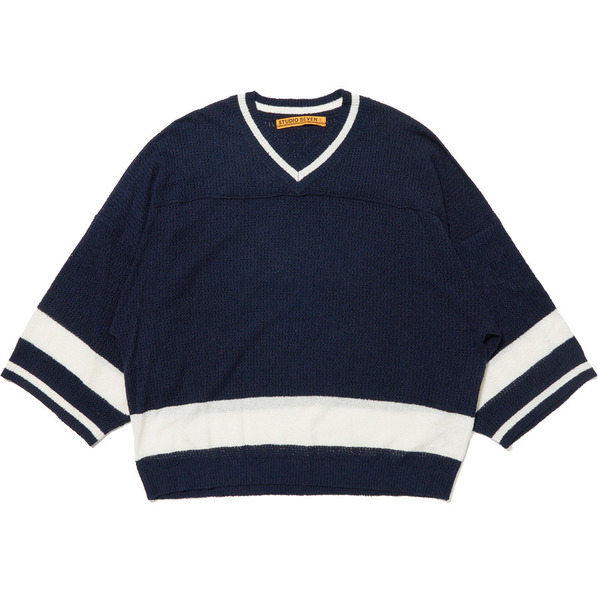 Mesh Knit Game Shirt 詳細画像 Navy 6