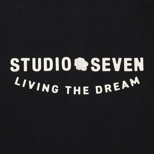 Cotton Crew Neck Cardigan 詳細画像 Black 2
