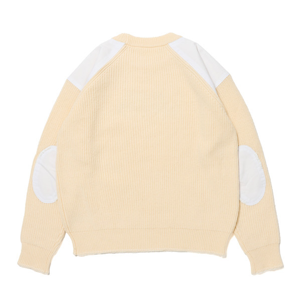 Patch Knit Tops 詳細画像 White/Beige 5